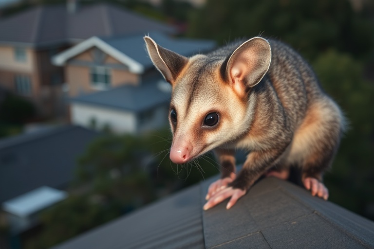 Possum in Lynbrook residential area